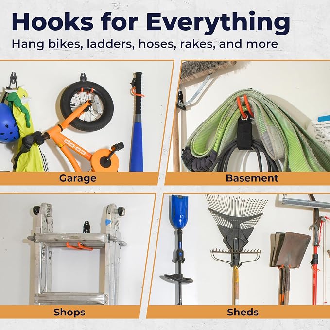 Moneek's Hardware 16 Pack Garage Storage Hook Anti-Slip Coating Heavy Duty Wall - Image 5