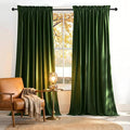 NICETOWN Olive Green Velvet Blackout Curtains 80 inch Long by NICETOWN