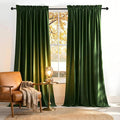 NICETOWN Olive Green 90 inch Long Velvet Curtains by NICETOWN