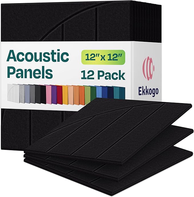 Acoustic Panels 12-Pack Soundproof Wall Panels 12"x12"x0.4" Decorative Sound by EkkogoAcousticPanels