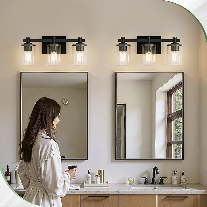 DORESshop 20 Inch Bathroom Light Fixtures, 3-Light Upgraded Matte Black - Image 6