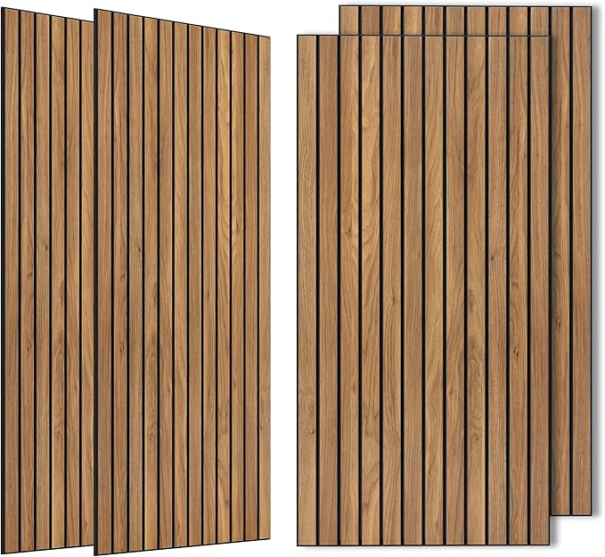 Wood Veneer Acoustic Panels, 4 Pack 47.2”x23.6” Sound Panels, Decorative Large by AUTORIFIC