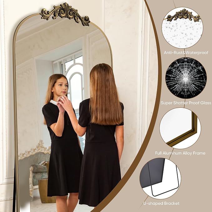 Antok Arched Full Length Mirror, Full Body Mirrors - Image 6