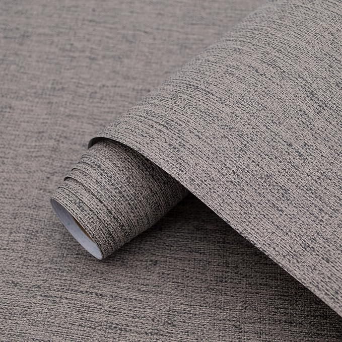 Yancorp 10ft Textured Fabric Wallpaper Faux Grasscloth Light Brown Peel and by YancorpHomeDecor