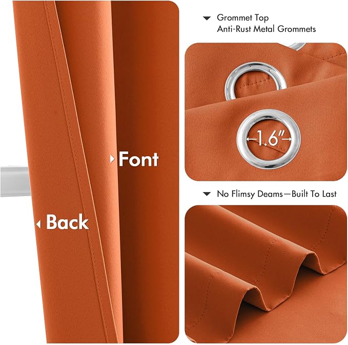 MIULEE Blackout Curtains for Bedroom Living Room 2 Panels, Thermal Insulated - Image 4