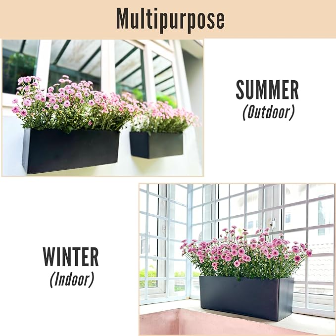 LaLaGreen Wall Planters for Outdoor Black Self Watering System Hanging Plant - Image 8