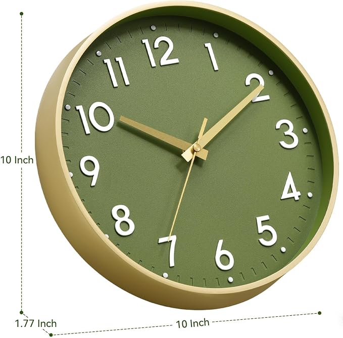 Mosewa Wall Clock 10 Inch, Battery Operated Silent Non-Ticking Modern Analog - Image 3