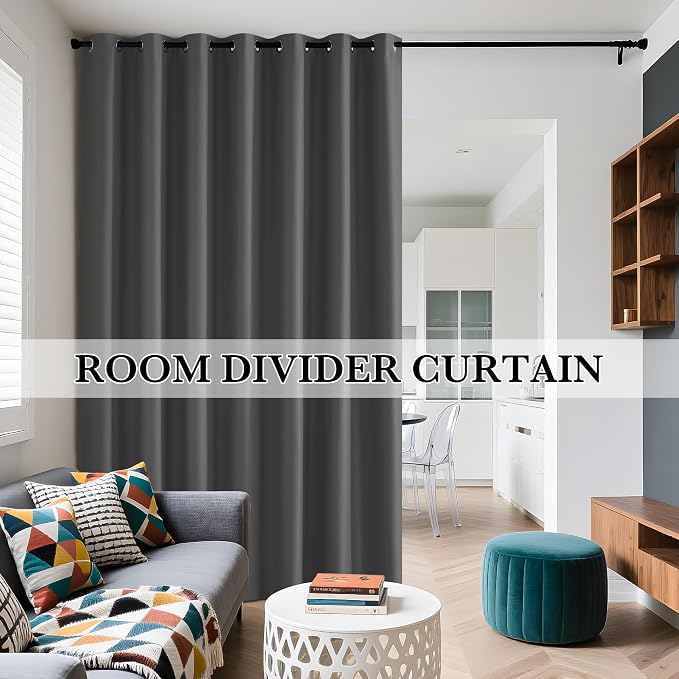 RYB HOME Extra Long 100% Blackout Room Divider Curtains - Image 5