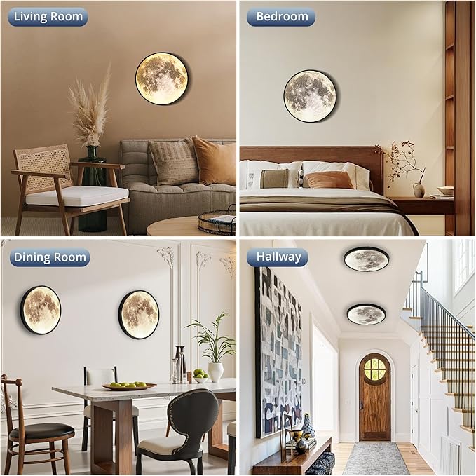 Dimmable Moon Wall Light 12 inch Wall Lights - Image 7