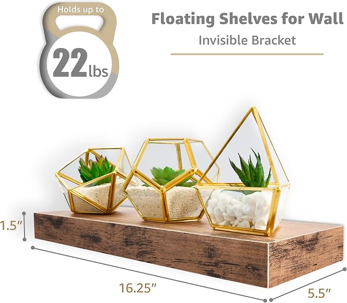 Sorbus Floating Shelves for Wall – 16 Inch Floating Shelf for Kitchen, Living - Image 3