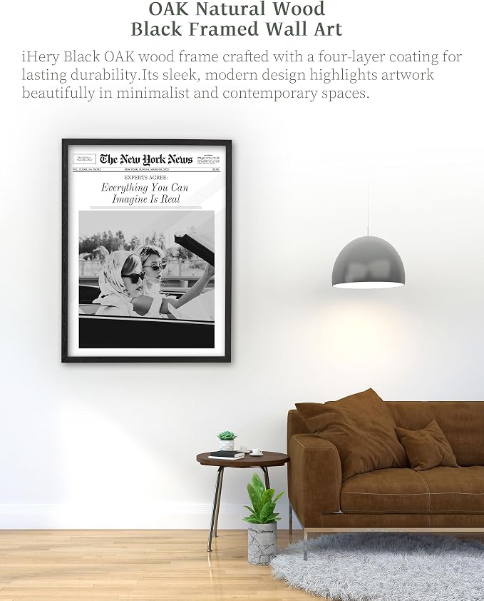 iHery Premium Natural Black OAK Wood 16x20in Everything You Can Imagine Is Real - Image 4