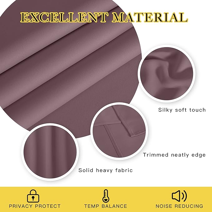 NICETOWN Blackout Bedroom Curtain 72 inches Long - Image 4