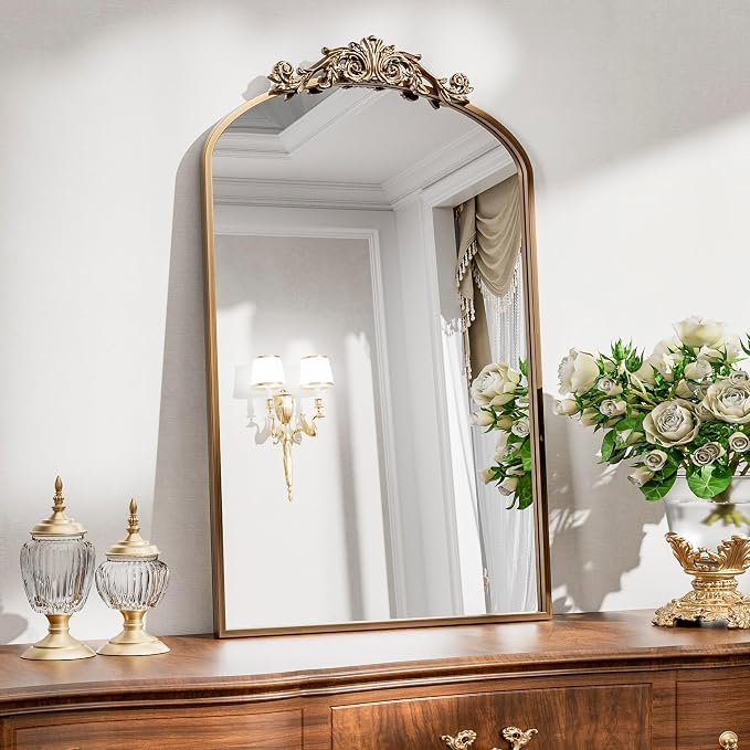 Dewfig Antique Arched Wall Mirror - Image 5