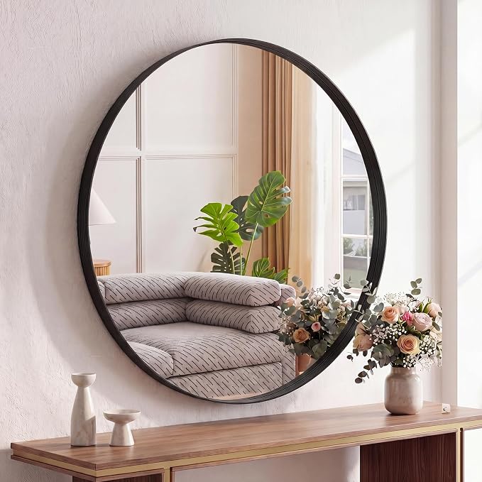 DUMOS 28-Inch Round Wall Mirror, Bathroom Wall Circle Mirror by DumosLifestyle