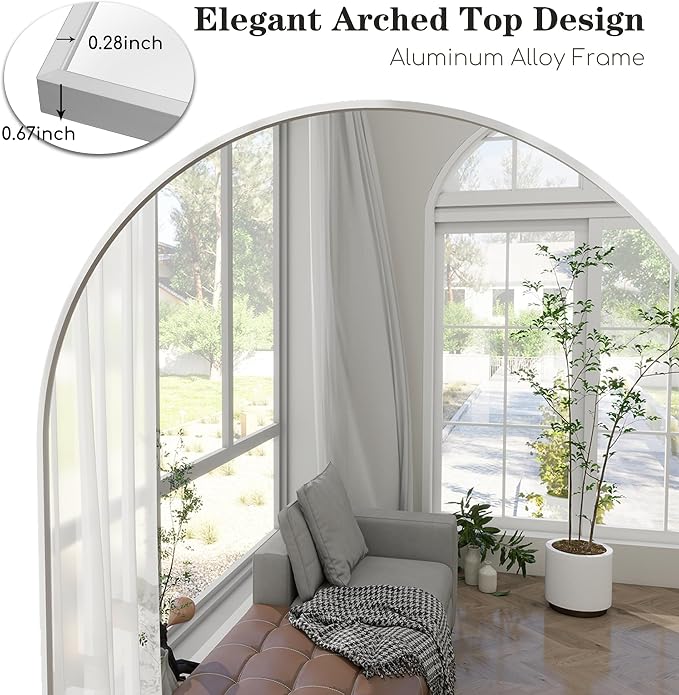 Prywot Arched Full Length Mirror, Dressing Room - Image 11