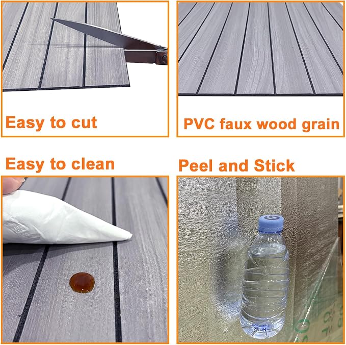 YLL YLL PVC Slat Wall Panel Peel and Stick 236"x 15.7" Faux Grey Wood Grain - Image 6