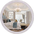 30 Inch Rustic Farmhouse Round Wood Mirror by DecointoWallDecor
