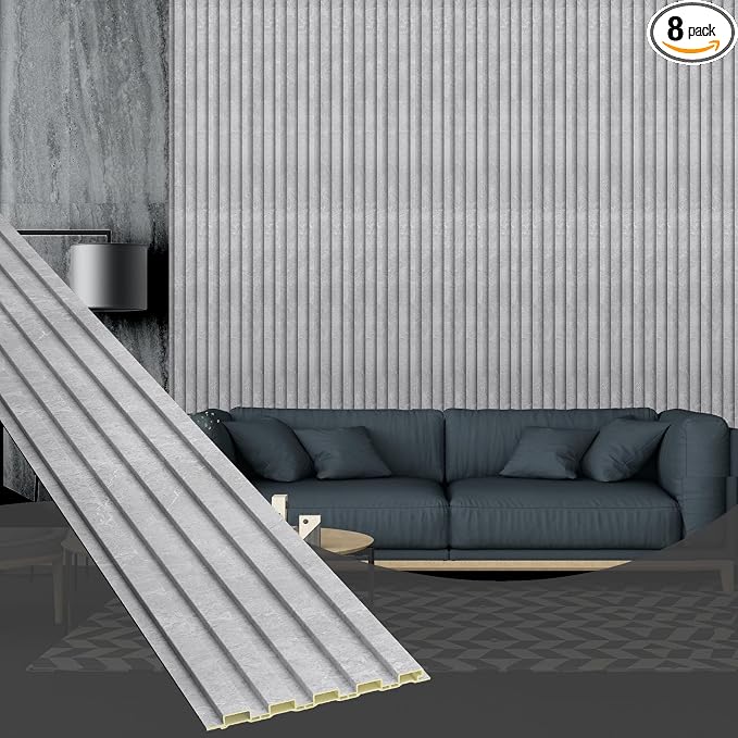OUZUGIE WPC Acoustic Slat Wall Paneling, Living Room, TV Background, Study Room by OUZUGIE