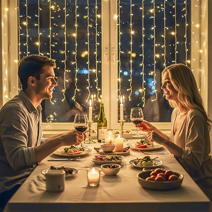 suddus Curtain Lights for Bedroom, 150 Led Hanging String Light Outdoor - Image 5