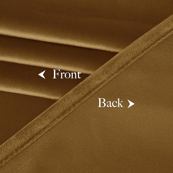 NICETOWN Gold Brown Velvet Curtains 2 Panels, Luxury and Soft Backdrops - Image 8