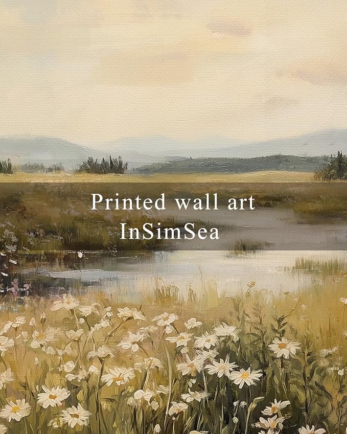 InSimSea Framed Canvas Wall Art, Vintage Floral Wildflower Field Prints Wall - Image 7