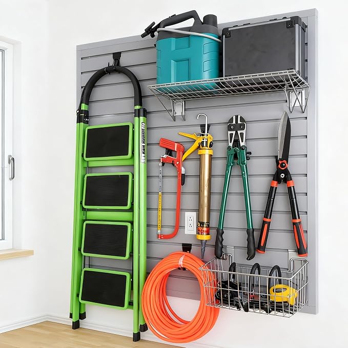 Yuzzy Slat Wall Paneling 4 x 4ft, Garage Slatwall Panel Wall Storage Systems - Image 3