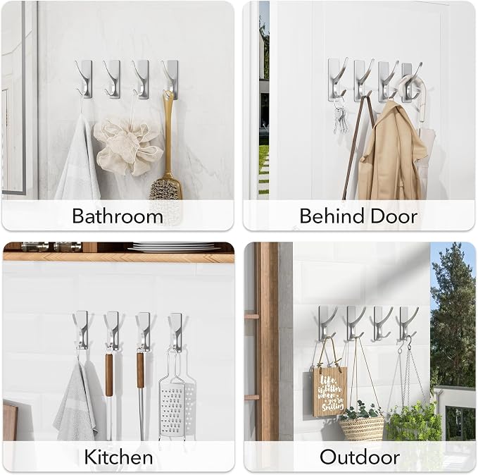 pickpiff Stick on Hooks for Hanging, Extra Sticky 6KG, Coat Hook on Door for - Image 7