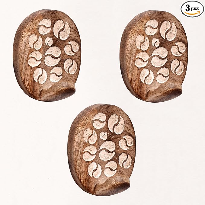 Indian Shelf 6 Lb- 3 Pieces Decorative Wood Adhesive Wall Hooks–Boho Peel and by IndianShelf