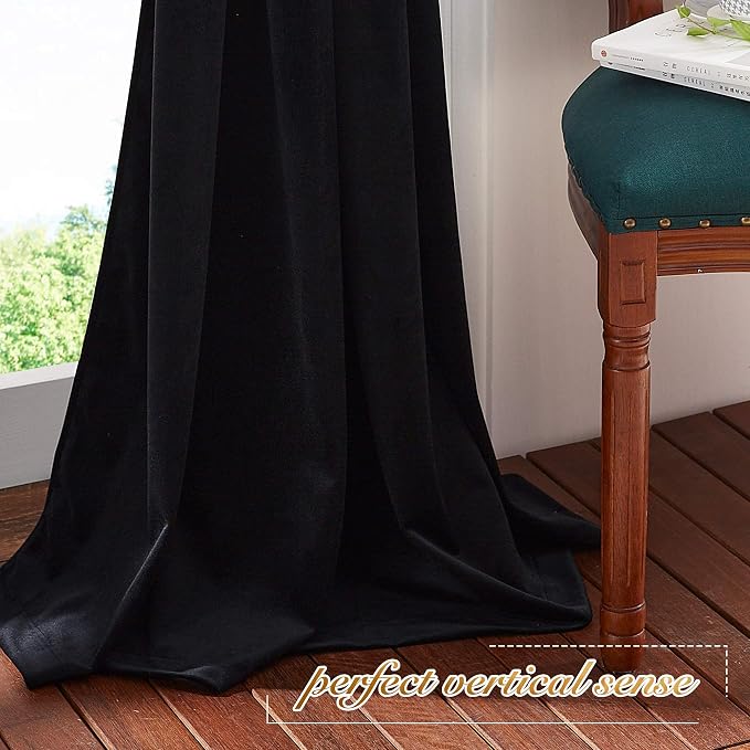 NICETOWN Black Out Velvet Curtains 54 inches Long - Image 7