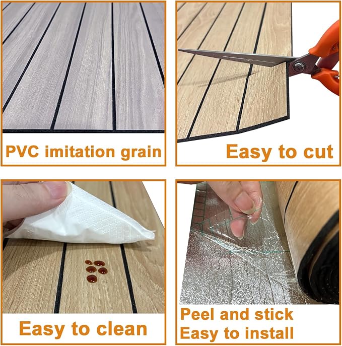 Yutianli PVC Slat Wall Panel Peel and Stick 236"x 15.7" Faux Wood Slat Panel - Image 6