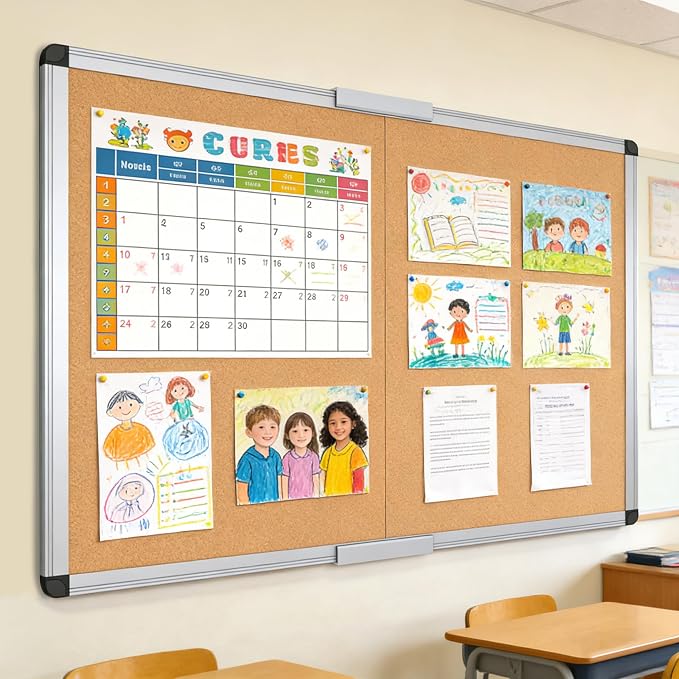 VIZ-PRO Large Cork Bulletin Board/Foldable Noticeboard, 48 X 48 Inches - Image 7