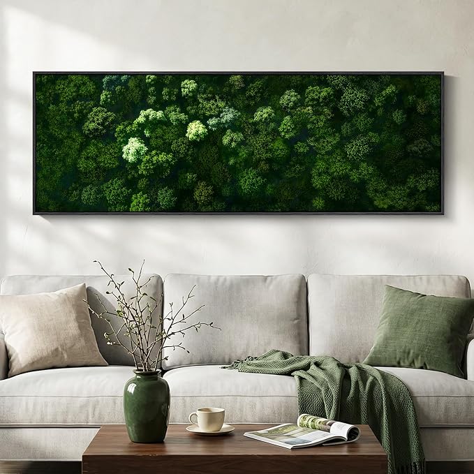 Large Framed Green Forest Wall Art by Cuspin