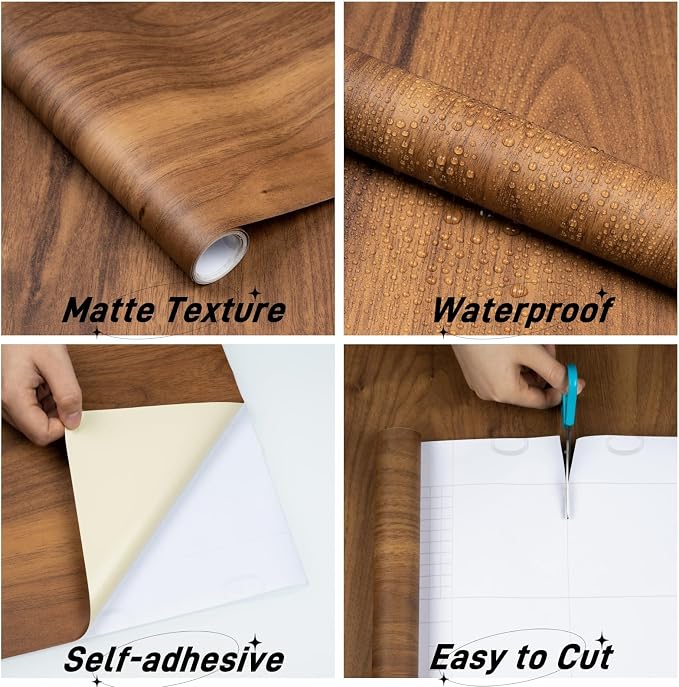 Wood Contact Paper with Tools, Peel and Stick Wallpaper Thicken - Image 2