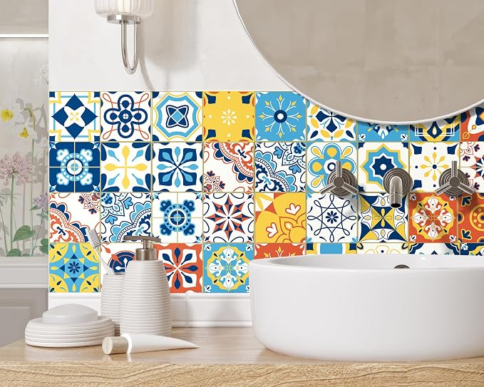 FLFK Wallpaper Border Tile Stickers Peel and Stick Wall Border - Image 5