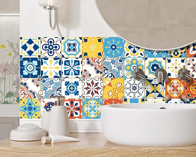 FLFK Wallpaper Border Tile Stickers Peel and Stick Wall Border - Image 4