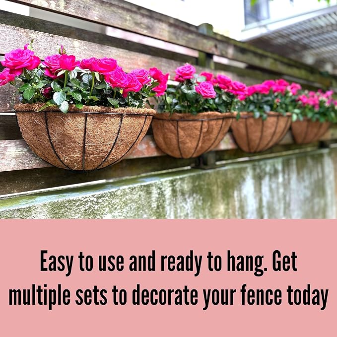 LaLaGreen Wall Planters for Outdoor Plants, 4 Pack, 12 Inch Half Round Plant - Image 5