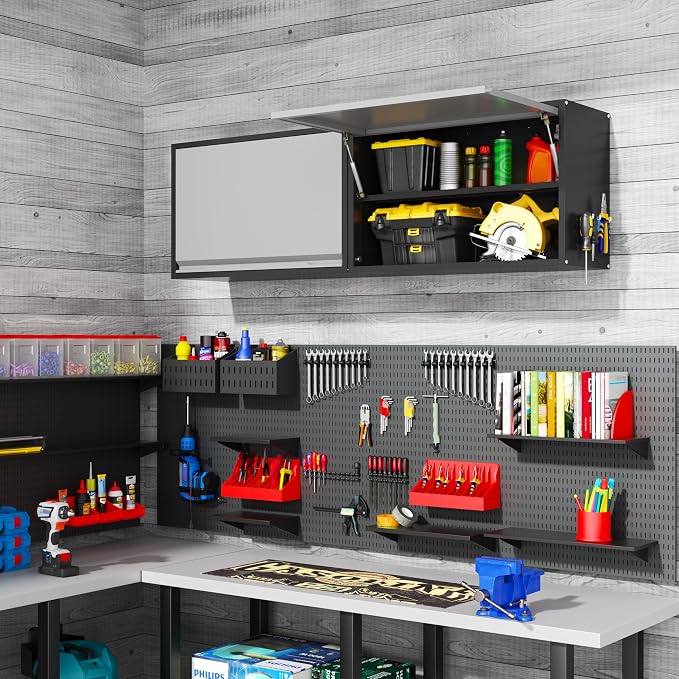 Garage Wall Cabinet, Floating Metal Wall Cabinet - Image 2