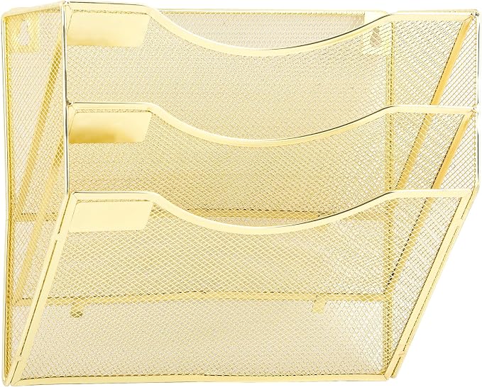 EASEPRES 3 Pocket Mesh Hanging Wall File Organizer, Wall Mounted Mail Paper by EASEPRES