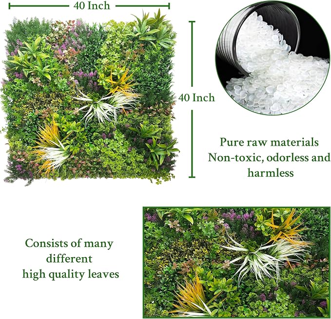 ODTORY Artificial Greenery Grass Wall Panels, Backyard Green Decor - Image 2