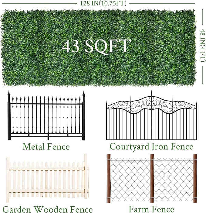 Artificial Ivy Privacy Fence Screen:48"x 128" 4-Layer Leaf UV-Anti Faux - Image 2