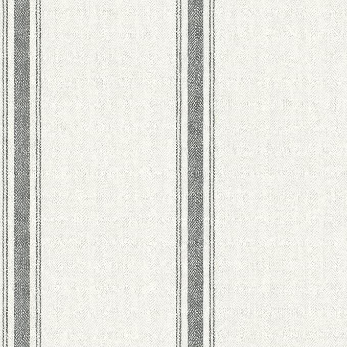 Chesapeake Linette Fabric Stripe Wallpaper, Strippable, 20.5 in x 33 ft by Chesapeake