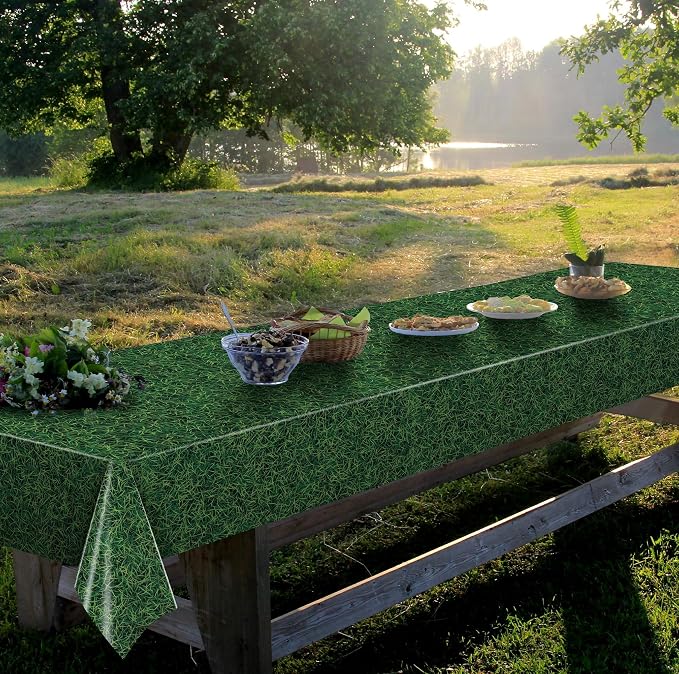 Kochorie 54 Inch x 100 Ft Grass Plastic Table Cloth Roll Disposable Waterproof - Image 6