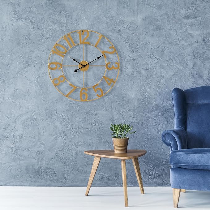 Sorbus Gold Metal Wall Clock - Image 6