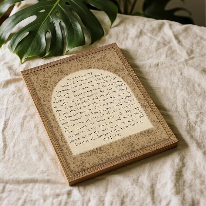 Framed Psalm 23 Wall Art, Christian Bible Verse Canvas Wall Decor, The Lord Is - Image 6