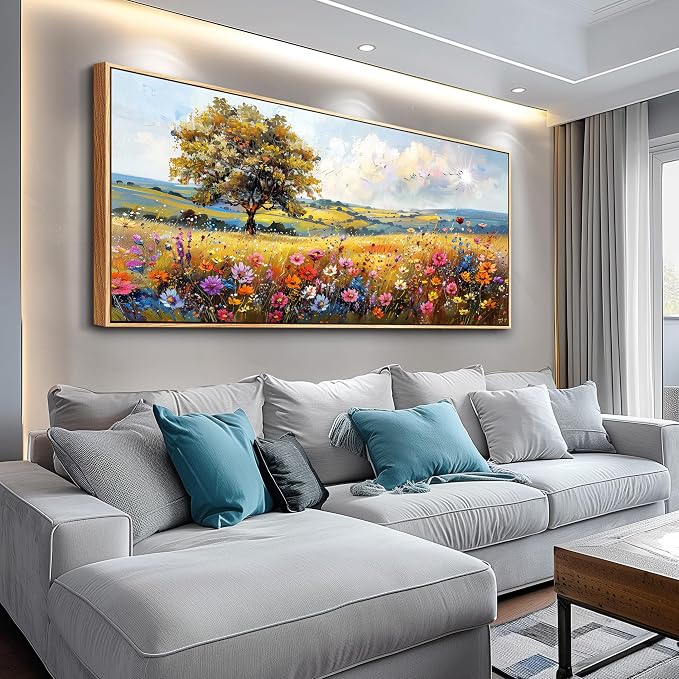 hyidecorart Large Framed Wall Art, Spring Landscape Wall Art, Nature Tree - Image 6
