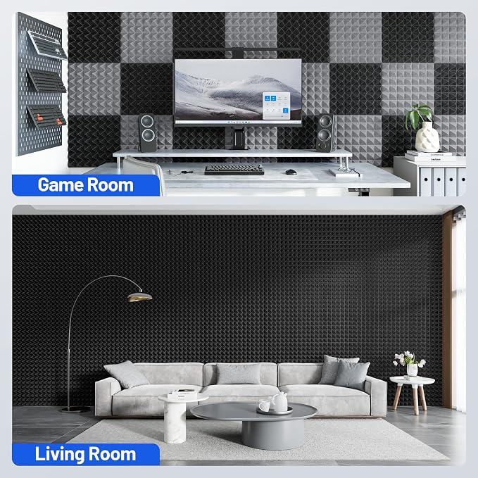 12 Pack Pyramid Sound Proof Foam Panels - Image 7