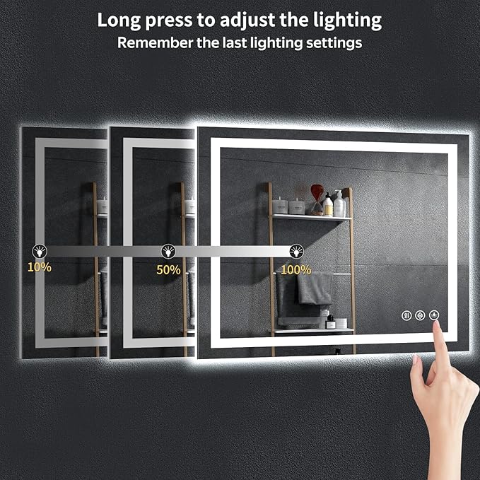 40"x30" LED Bathroom Mirror - Image 6