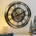 CLXEAST 21 Inch Industrial Moving Gears Wall Clock, Modern Farmhouse Arabic by CLXEAST