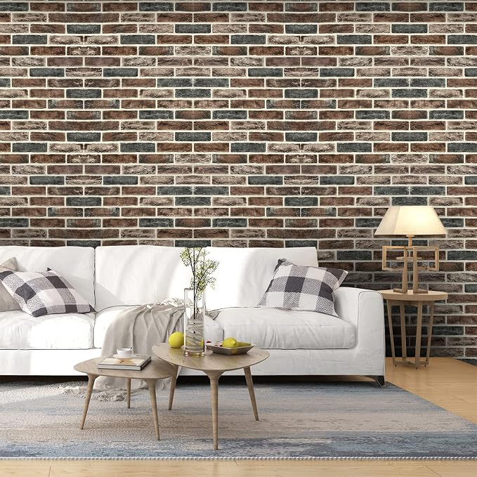 20-Pack 104 Sq.Ft 3D Wall Panels Peel and Stick 3D Faux Brick Wallpaper Peel - Image 4