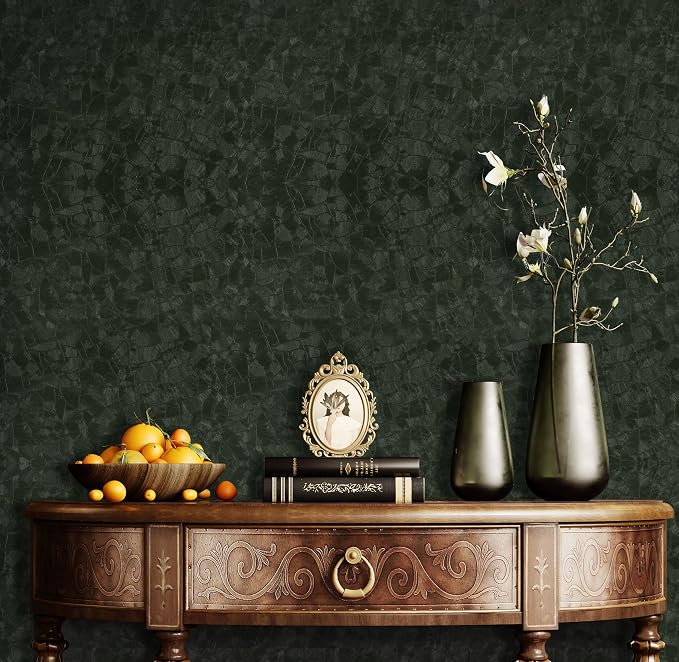 Abyssaly Dark Green Peel and Stick Wallpaper - Image 8